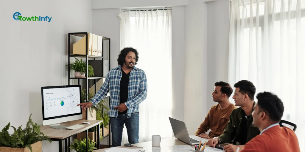 Indian startup pitching to investors in an accelerator program