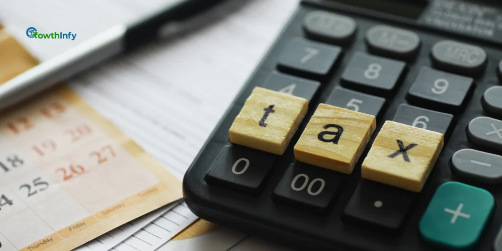 Calculator and documents for capital gains tax calculation.