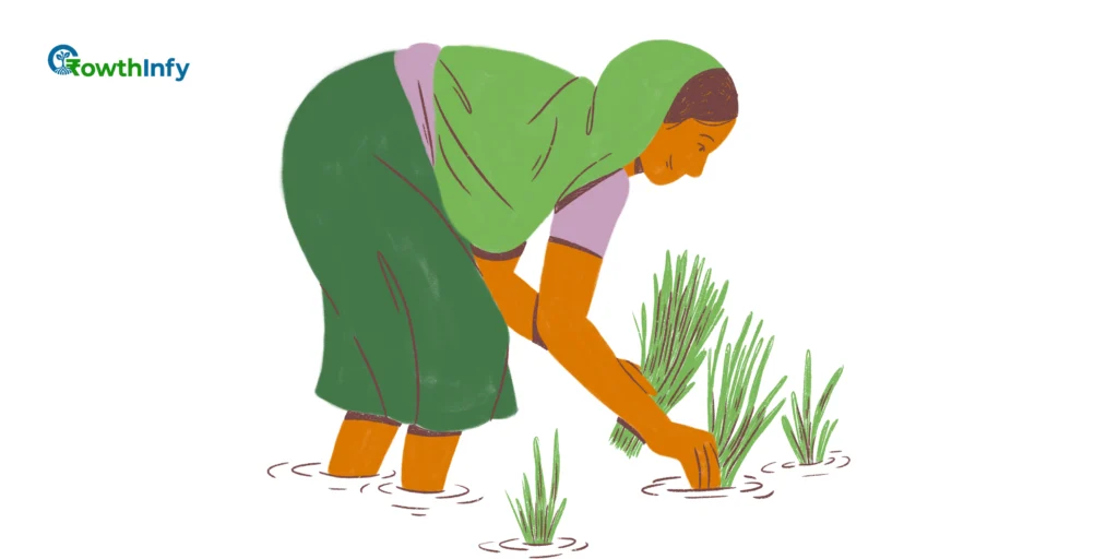 Farmer checking mobile 