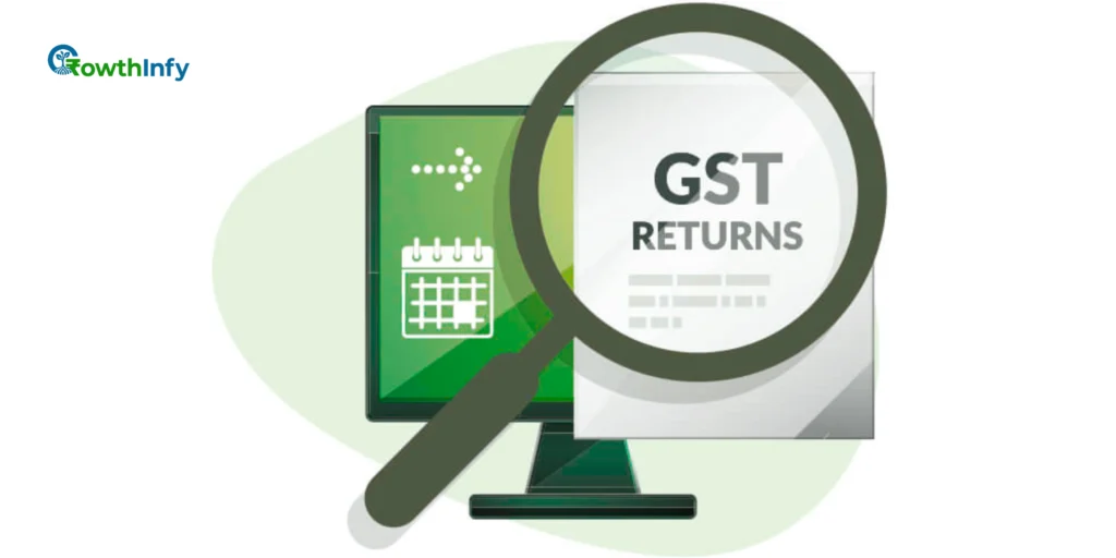Laptop showing GST return filing dashboard for compliance