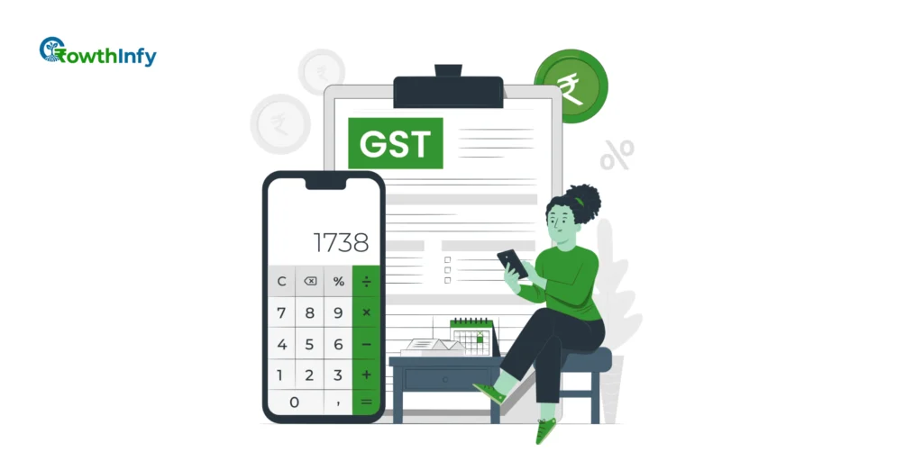 E-commerce seller working on GST compliance at a desk with a laptopE-commerce seller managing GST compliance